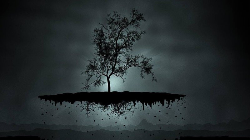 floating island with tree