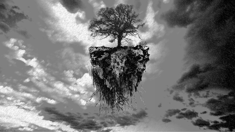 floating island with tree