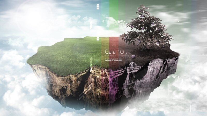 Floating island with tree