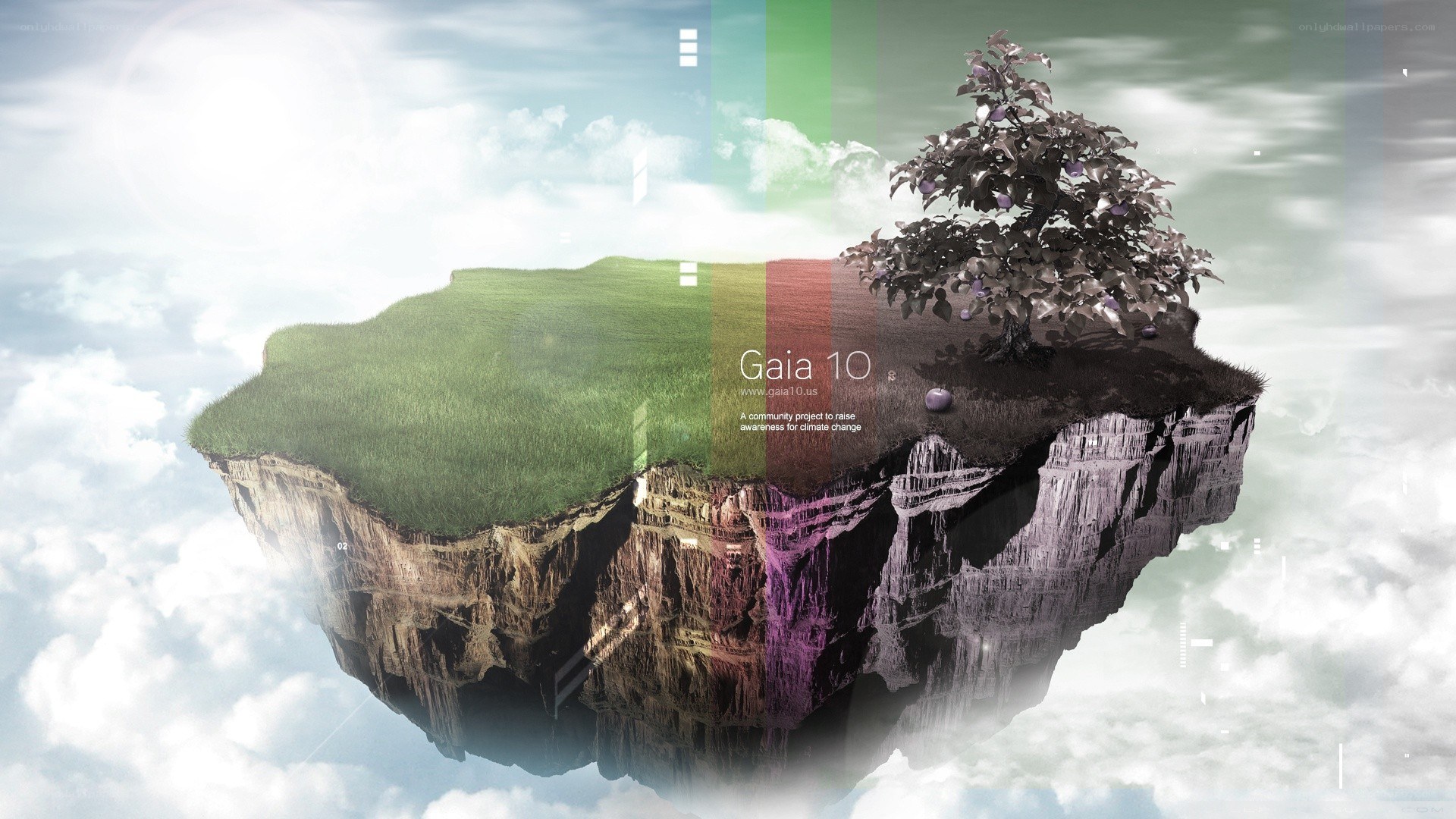 Floating island with tree
