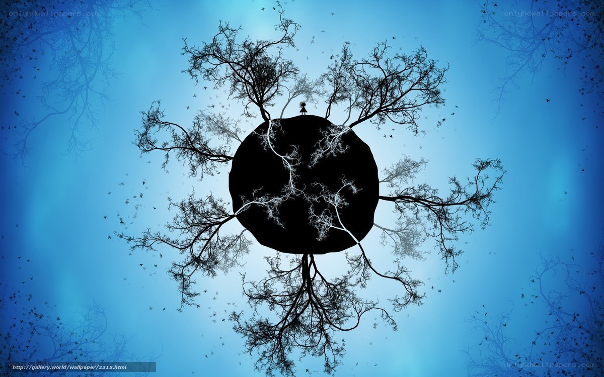 floating island with tree branches