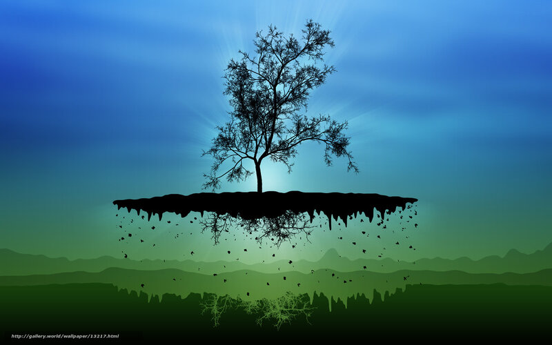 floating island with tree