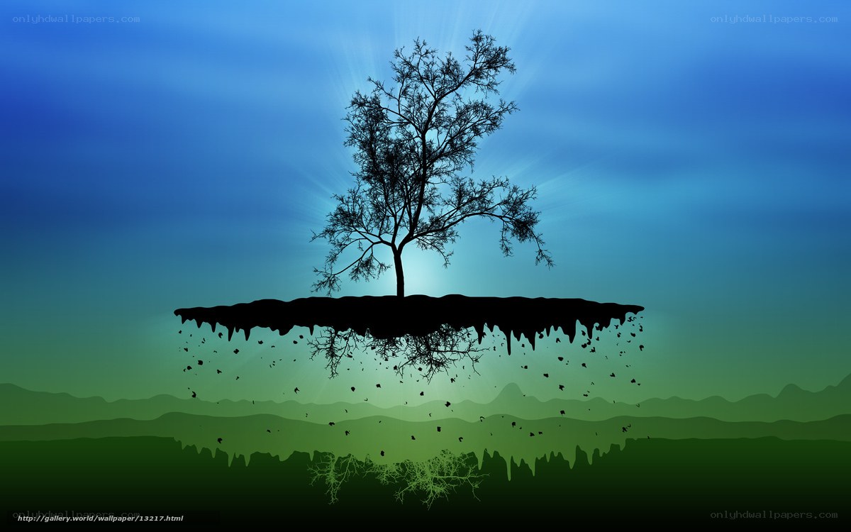 floating island with tree