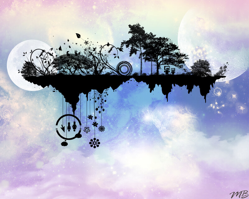 Floating Island with Trees — Purple