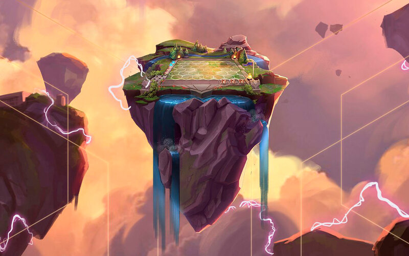 Floating Island with Waterfall — Purple