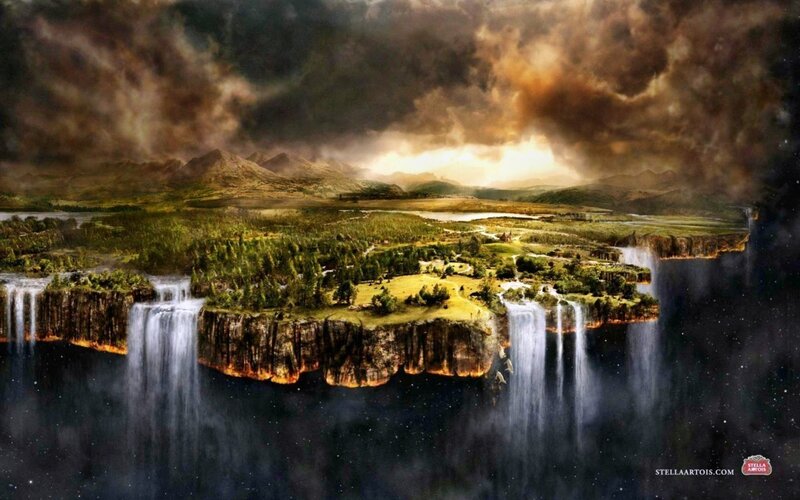 Floating Island with Waterfalls — Green