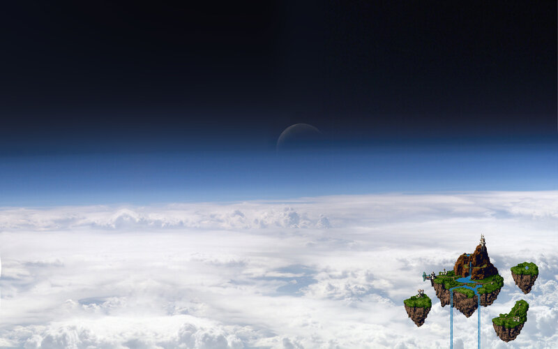 floating islands above clouds