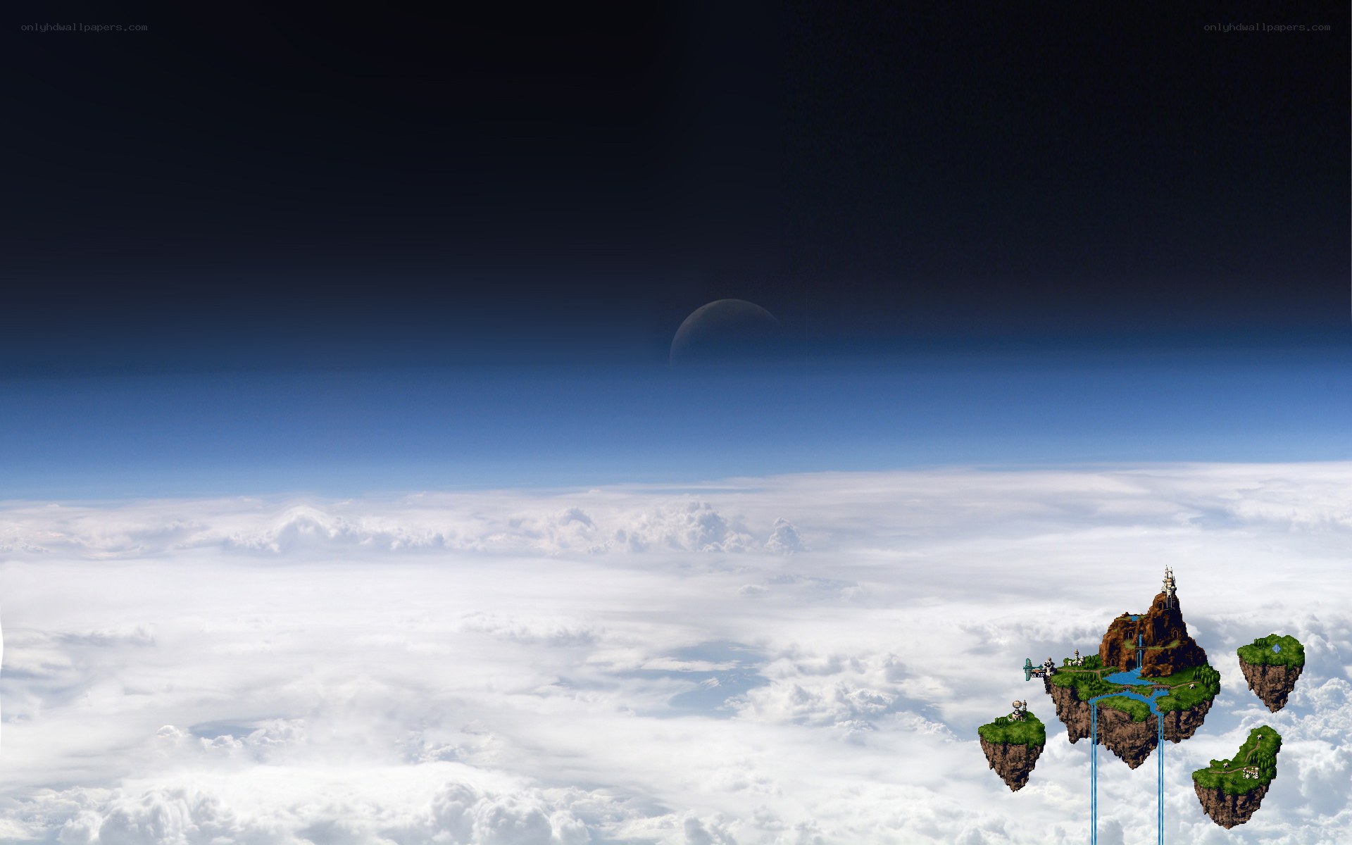 floating islands above clouds