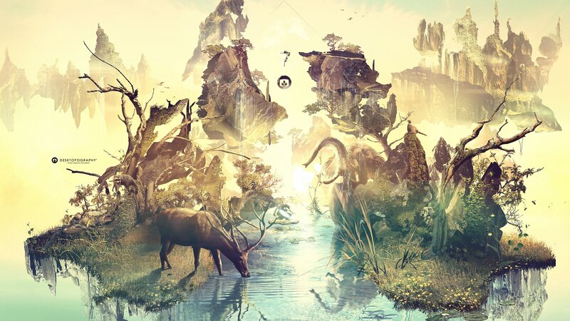 Floating islands and elks