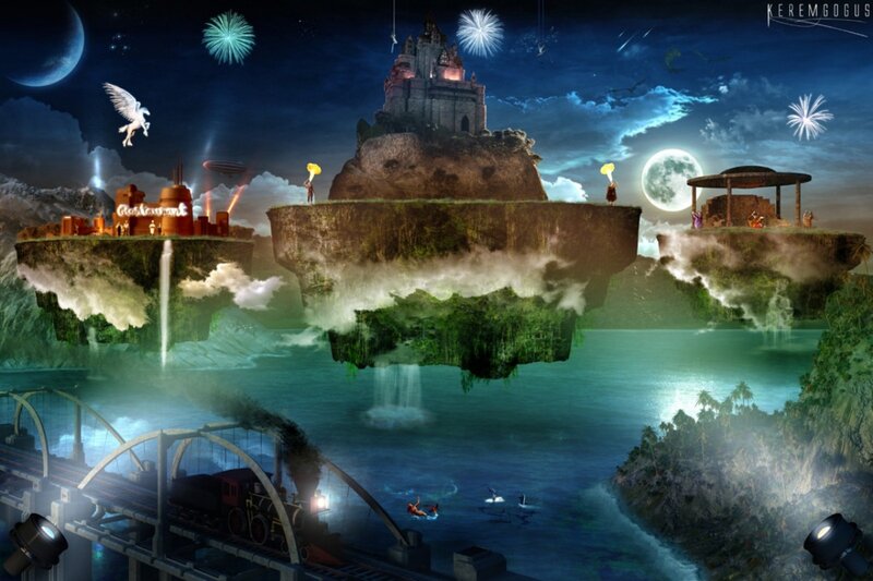 Floating Islands at Night