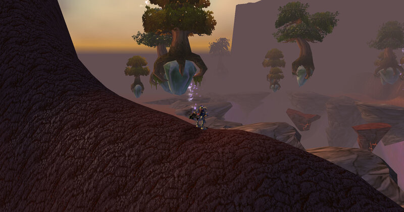 floating islands at sunset