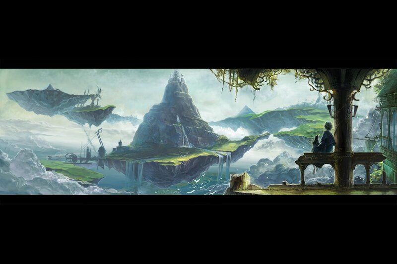 floating islands fantasy landscape