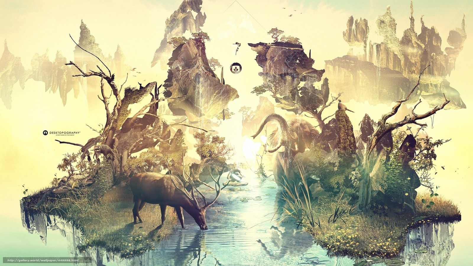 floating islands fantasy landscape