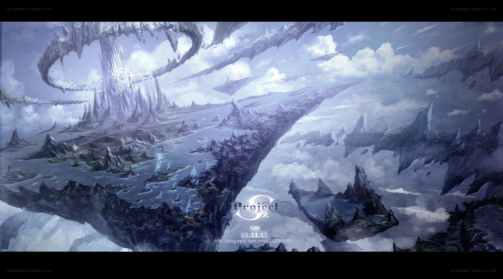 floating islands fantasy landscape