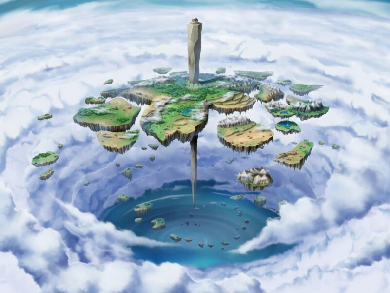 Floating Islands in Clouds — Blue, Serene, Digital Art
