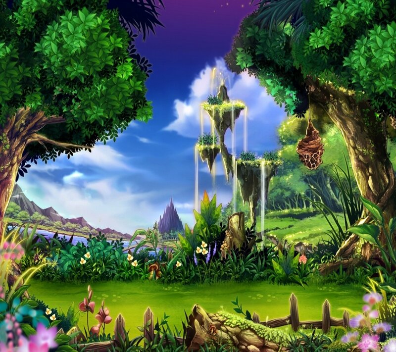 Floating Islands in Forest — Green, Serene
