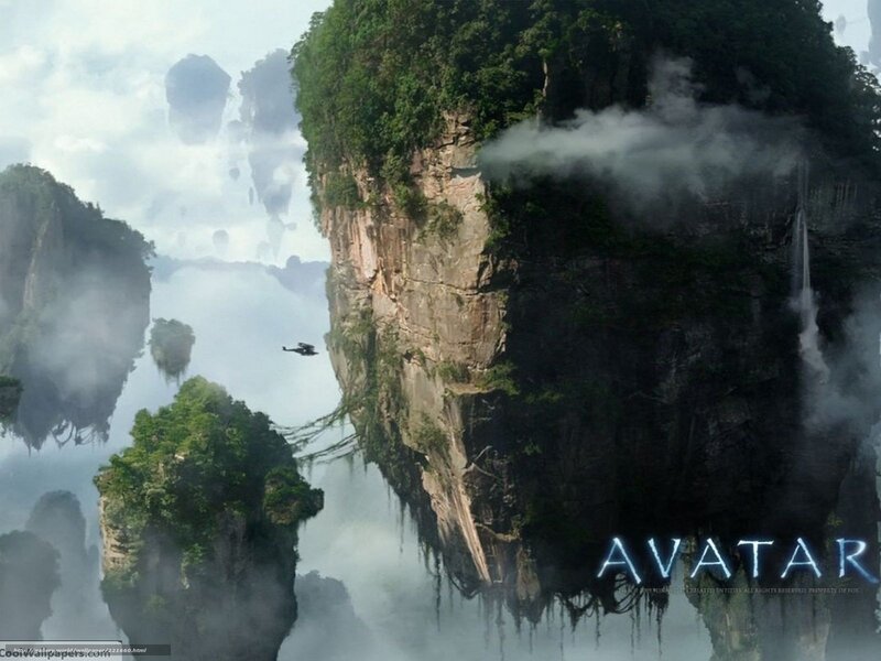Floating Islands in Mist — Green, Dramatic, Mysterious