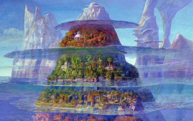 Floating Islands in Ocean