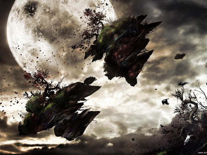 Floating Islands in Sky — Gray