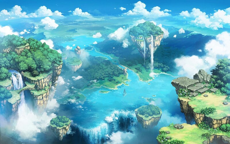 Floating Islands Landscape — Blue, Serene, Afternoon