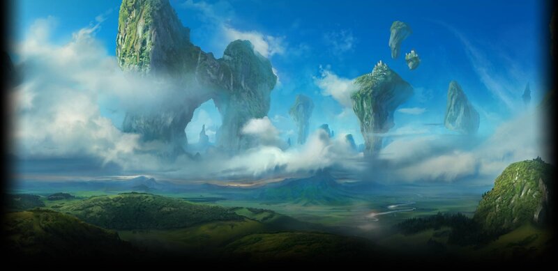 Floating Islands Landscape — Blue, Serene, Morning