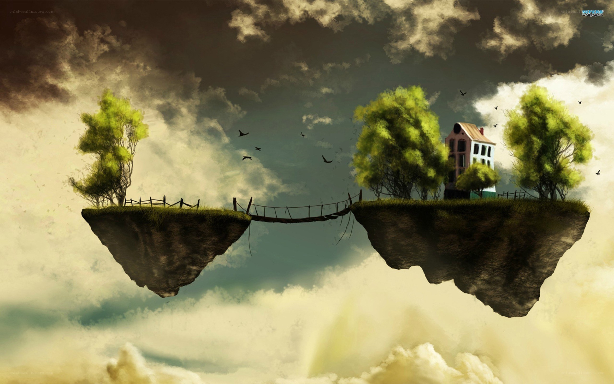 floating islands with bridge