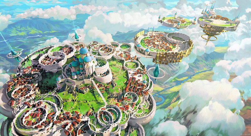 Floating Islands with Castles — Green