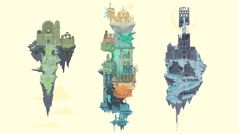 Floating Islands with Castles — Yellow
