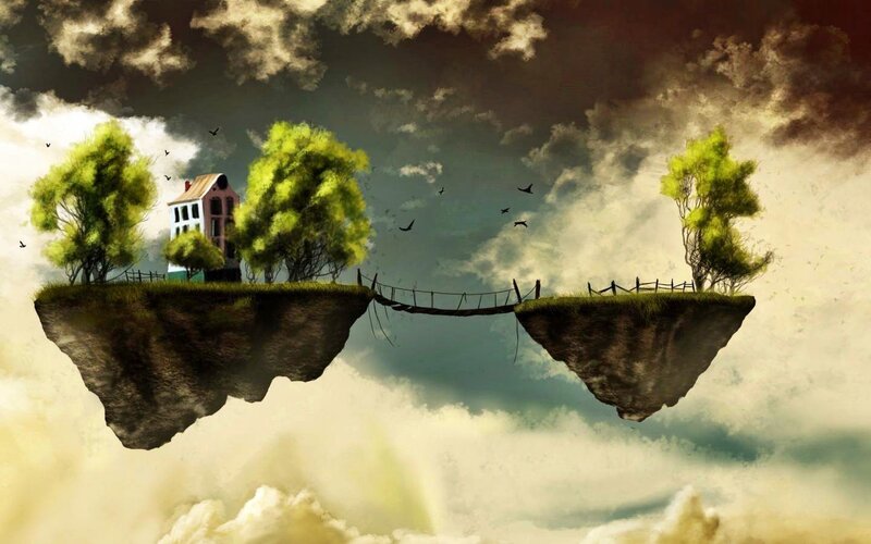 Floating Islands with House