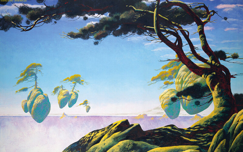 Floating Islands with Trees — Blue