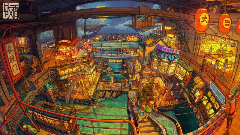 Floating Market at Night