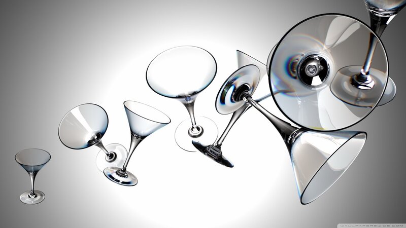 floating martini glasses
