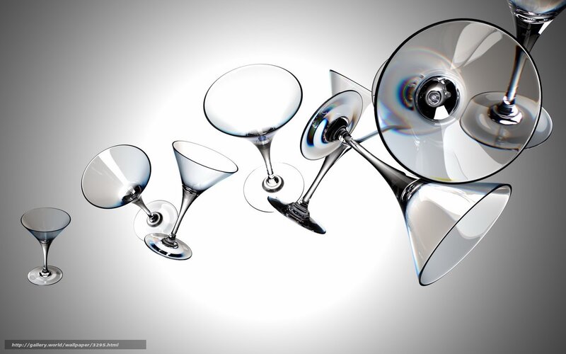 Floating martini glasses