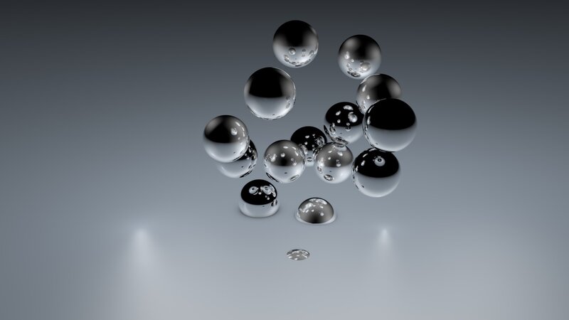 Floating metallic spheres