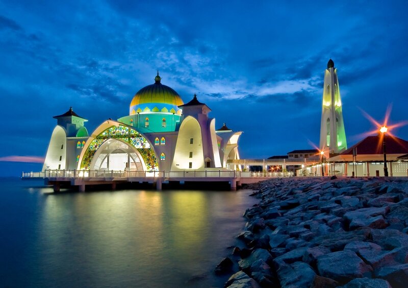 Floating Mosque at Night