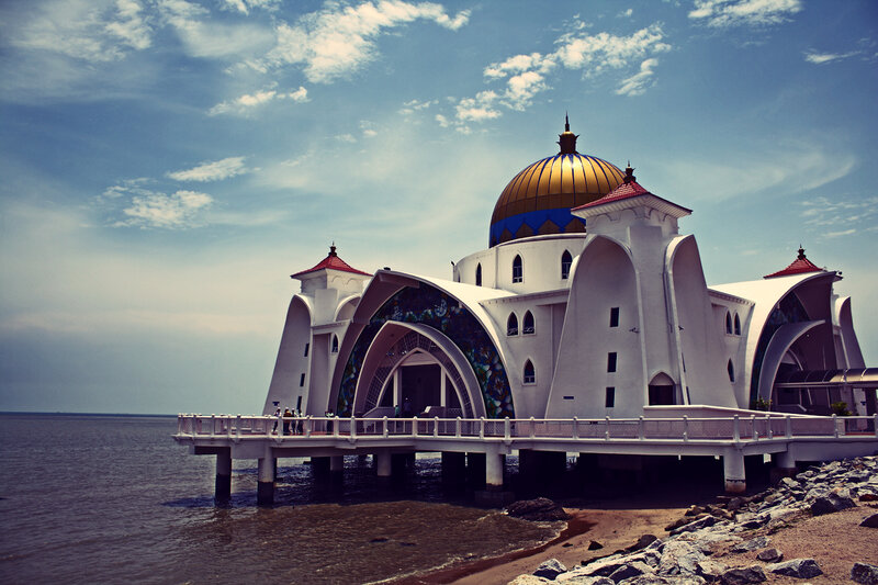 Floating mosque by the sea