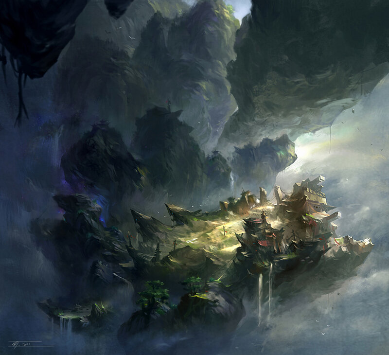 Floating mountain fortress
