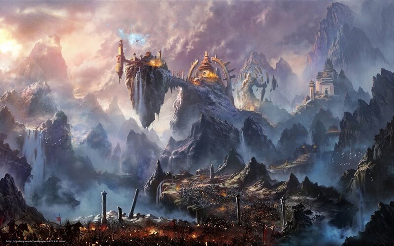 Floating mountain fortress