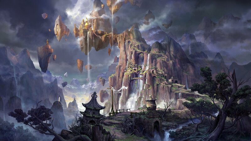 Floating mountain temple