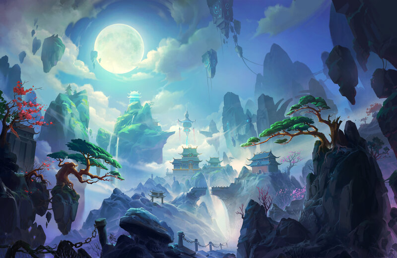 Floating Mountain Temple — Blue