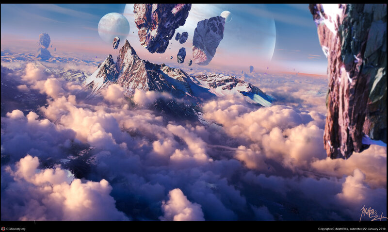 Floating Mountains and Clouds