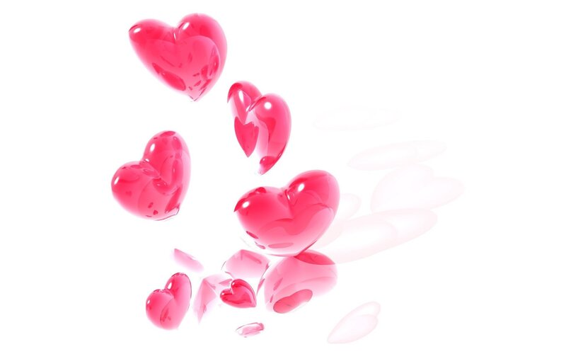 floating pink hearts