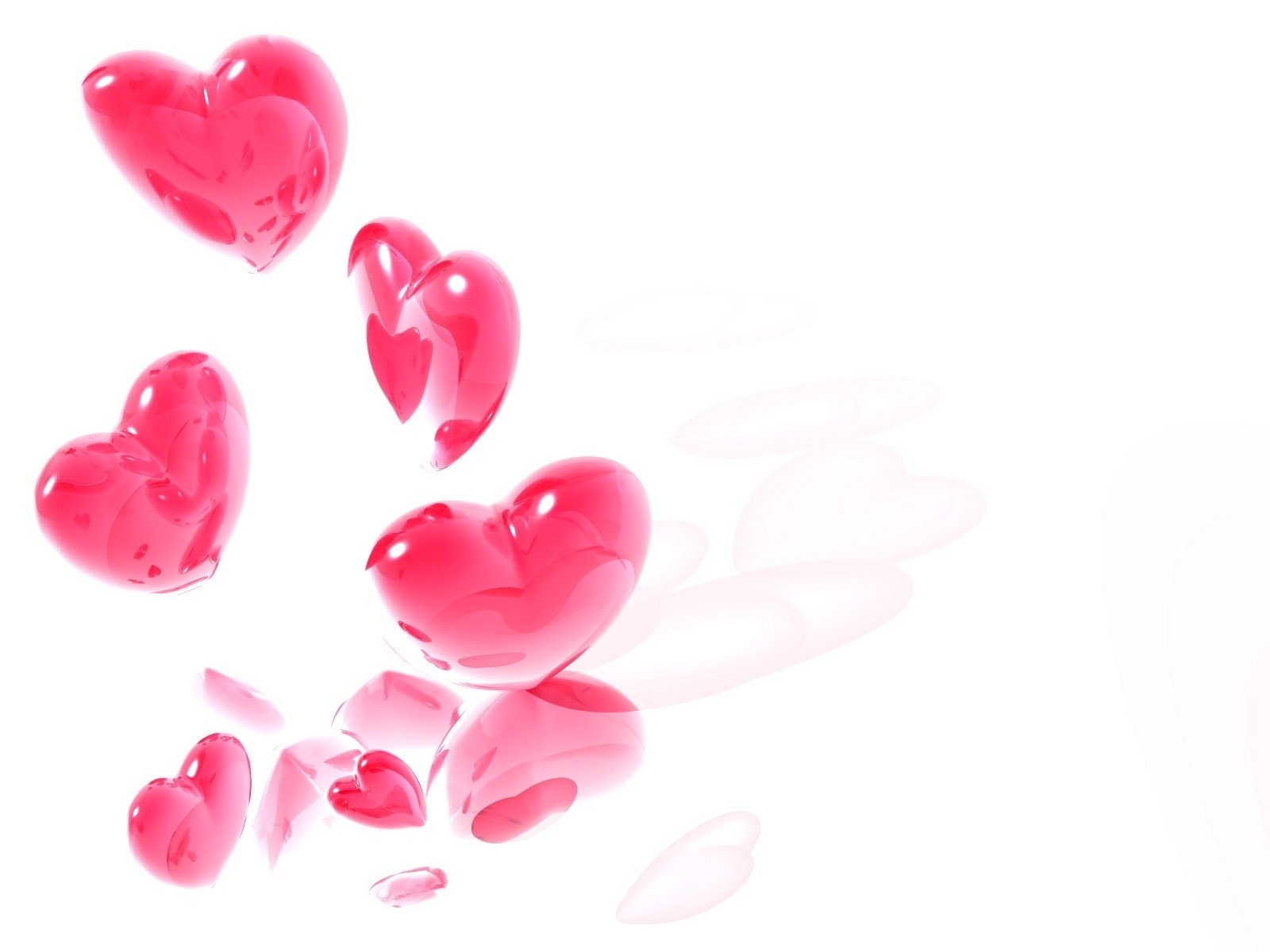 floating pink hearts