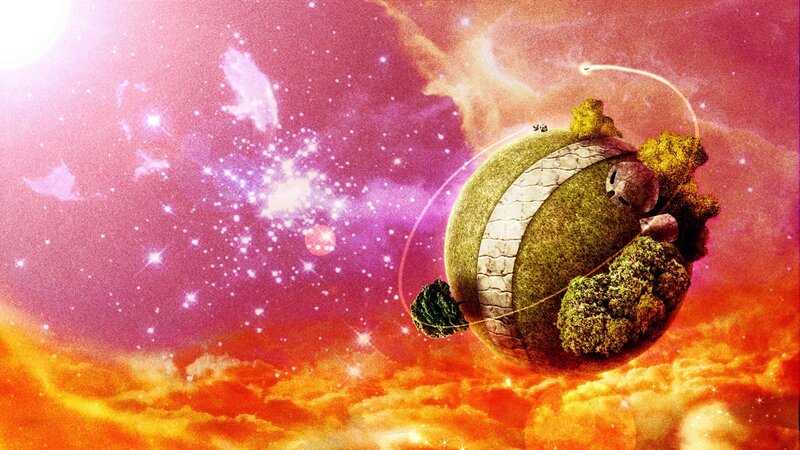 Floating Planet in Space — Purple, Fantastical