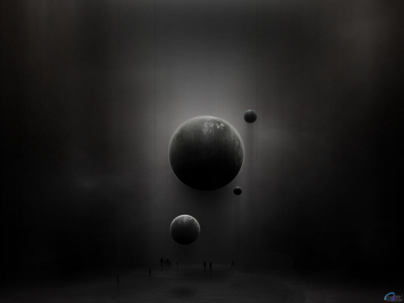 floating planets in dark void