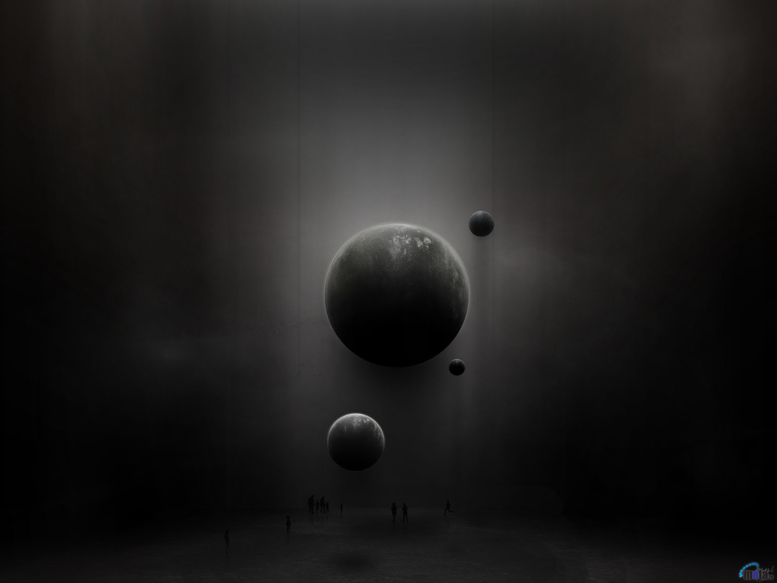 floating planets in dark void