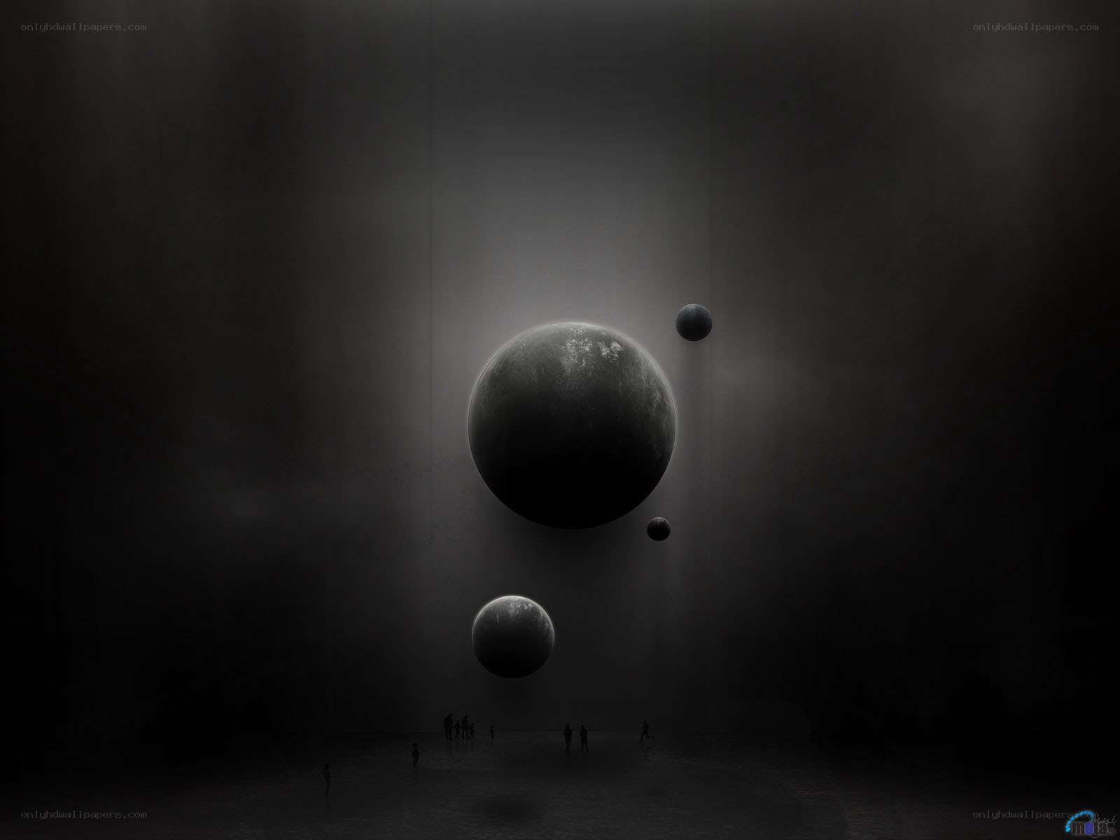 floating planets in dark void