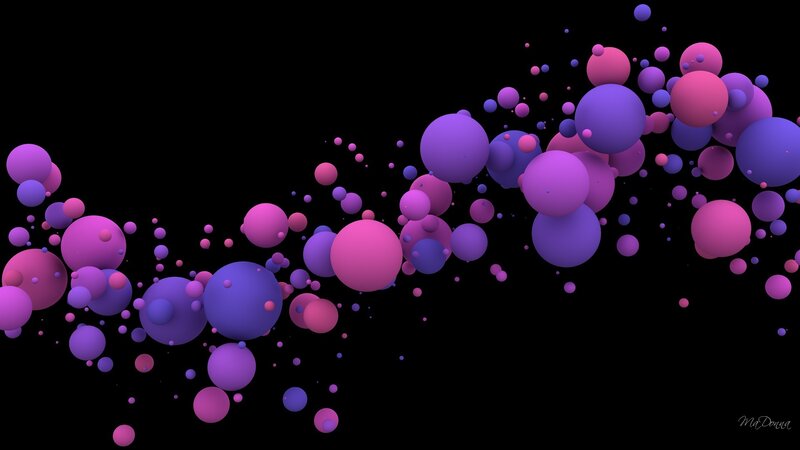 Floating Purple and Pink Spheres