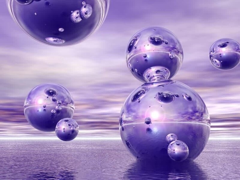 floating purple spheres