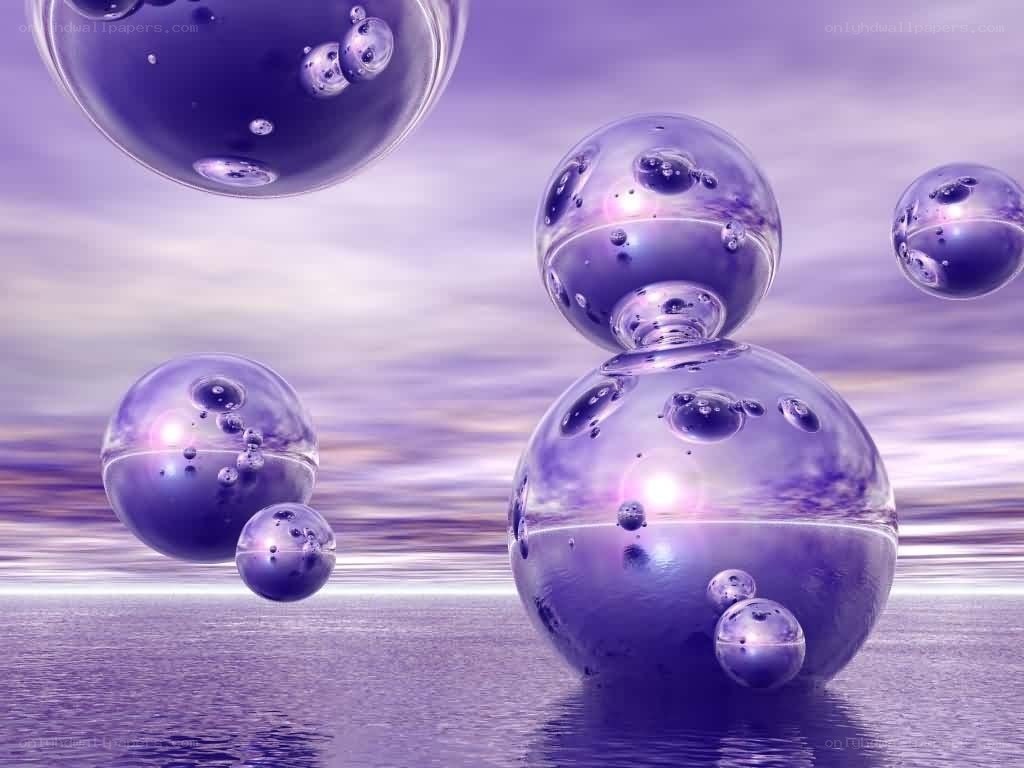 floating purple spheres